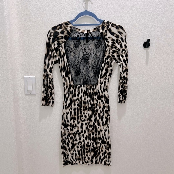 Guess Leopard Print Dress with Lace Back - Size M - Picture 4 of 6